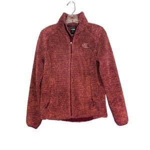 The North Face Osito Jacket Womens XS Orange Full Zip Soft Fluffy Fleece Mock